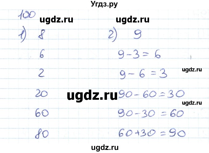 ГДЗ (Решебник к тетради 2016) по математике 1 класс (рабочая тетрадь) Истомина Н.Б. / часть 2. упражнение / 100