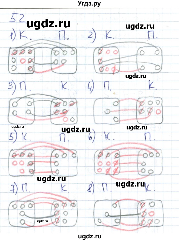 ГДЗ (Решебник к тетради 2016) по математике 1 класс (рабочая тетрадь) Истомина Н.Б. / часть 2. упражнение / 52