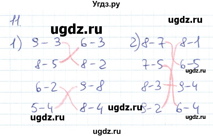 ГДЗ (Решебник к тетради 2022) по математике 1 класс (рабочая тетрадь) Истомина Н.Б. / часть 2. упражнение / 11