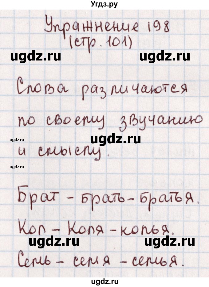 ГДЗ (Решебник №2) по русскому языку 1 класс Климанова Л.Ф. / упражнение / 198