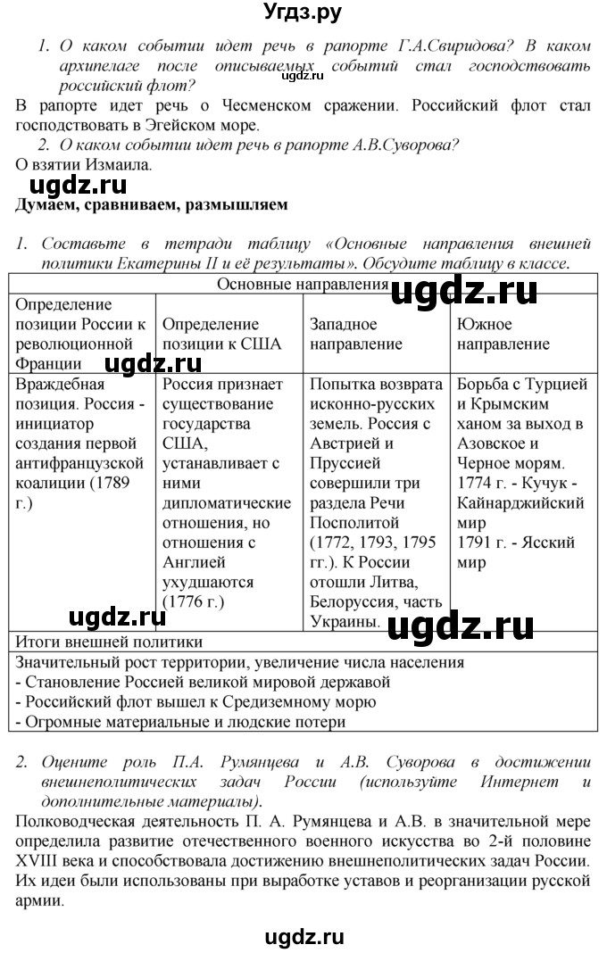 ГДЗ (Решебник к учебнику 2016) по истории 8 класс Арсентьев Н.М. / параграф / 22(продолжение 2)