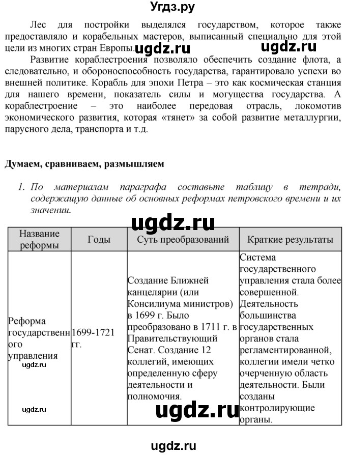 ГДЗ (Решебник к учебнику 2020) по истории 8 класс Арсентьев Н.М. / параграф / 5(продолжение 8)