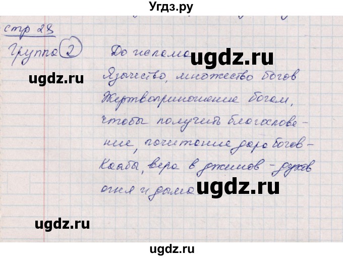 ГДЗ (Решебник) по истории 6 класс (рабочая тетрадь, всеобщая история) Данилов Д.Д. / страница / 28