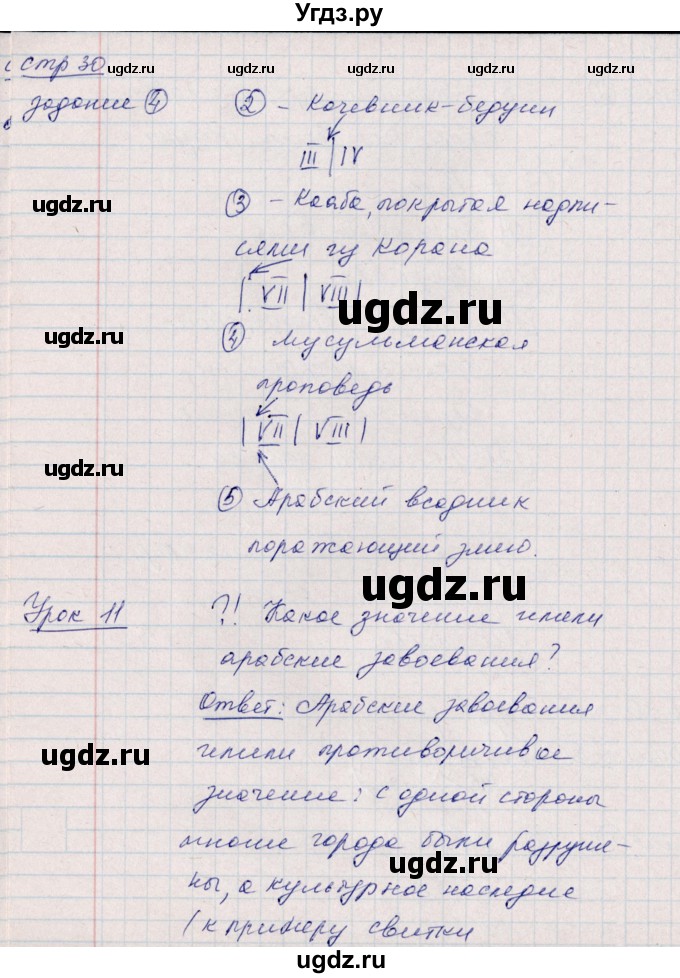 ГДЗ (Решебник) по истории 6 класс (рабочая тетрадь, всеобщая история) Данилов Д.Д. / страница / 30(продолжение 2)