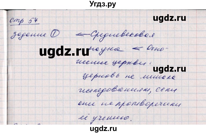 ГДЗ (Решебник) по истории 6 класс (рабочая тетрадь, всеобщая история) Данилов Д.Д. / страница / 57(продолжение 5)