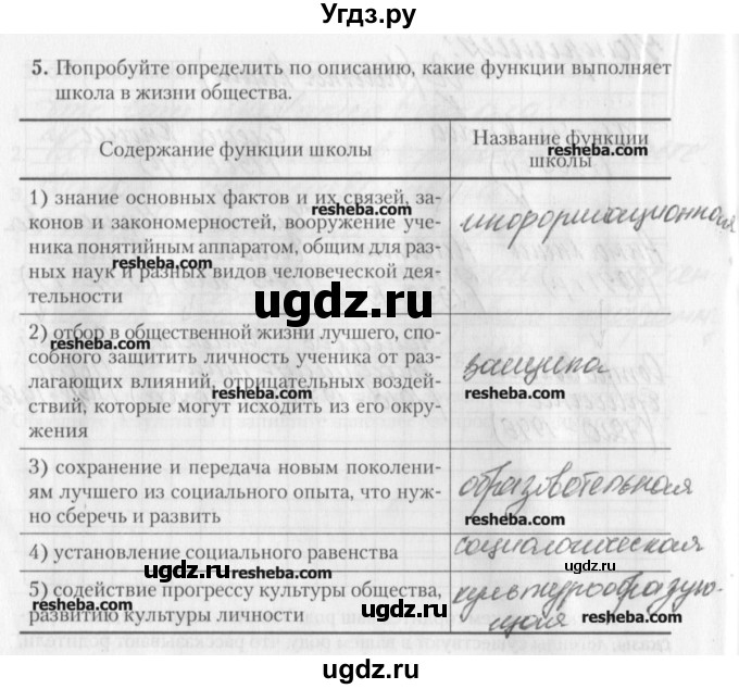 ГДЗ (решебник) по обществознанию 9 класс (рабочая тетрадь) Гламбоцкий П.М. / §13 / 5