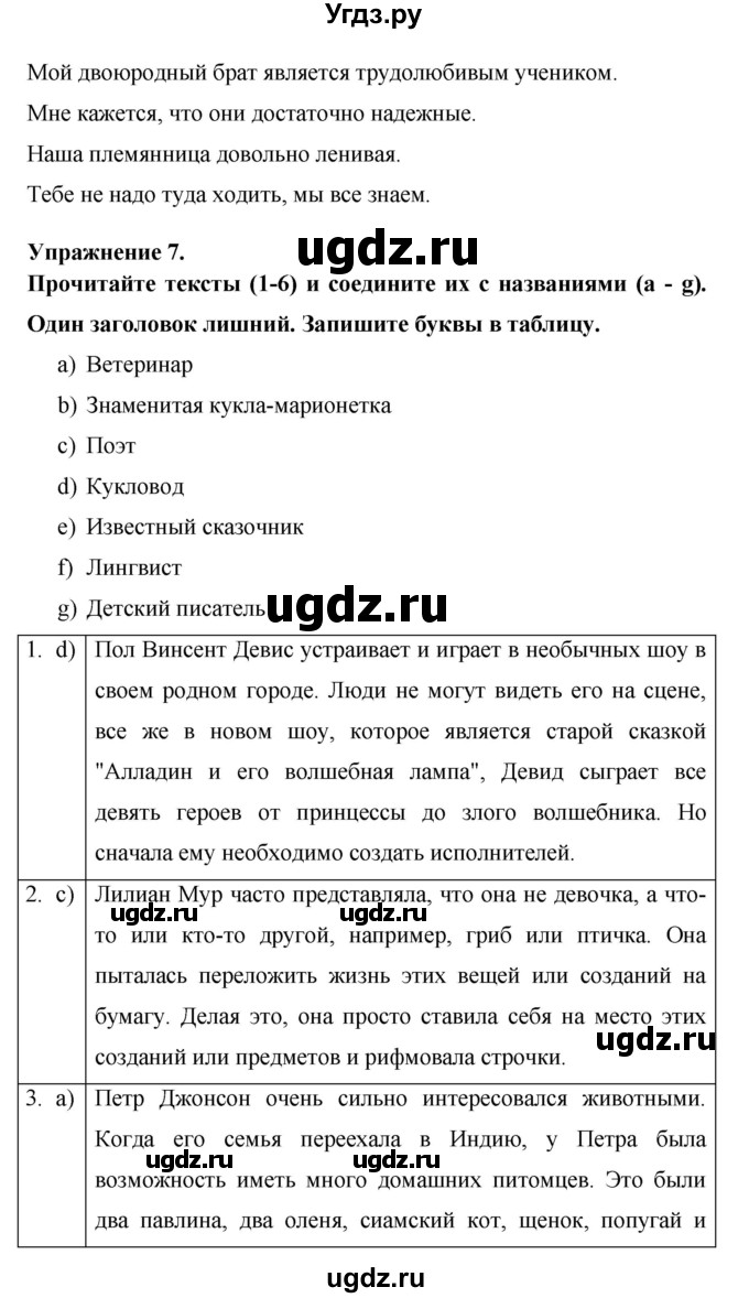 ГДЗ (Решебник) по английскому языку 6 класс (рабочая тетрадь) Афанасьева О.В. / страница номер / 121(продолжение 3)