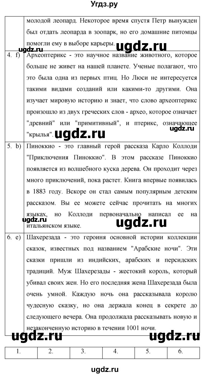 ГДЗ (Решебник) по английскому языку 6 класс (рабочая тетрадь) Афанасьева О.В. / страница номер / 121(продолжение 4)