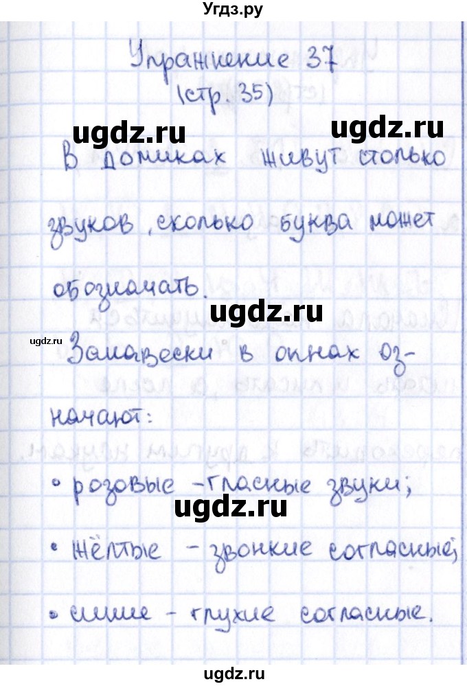 ГДЗ (Решебник №2 к учебнику 2015) по русскому языку 2 класс Климанова Л.Ф. / часть 1 / упражнение / 37