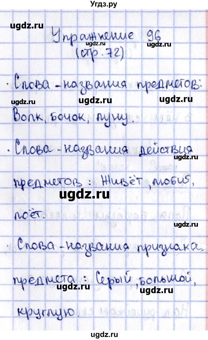 ГДЗ (Решебник №2 к учебнику 2015) по русскому языку 2 класс Климанова Л.Ф. / часть 2 / упражнение / 96