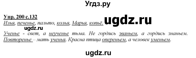 ГДЗ (Решебник №1 к учебнику 2015) по русскому языку 2 класс Климанова Л.Ф. / часть 1 / упражнение / 200