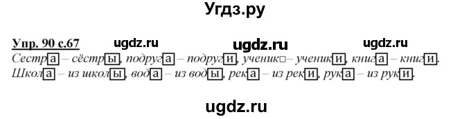 ГДЗ (Решебник №1 к учебнику 2015) по русскому языку 2 класс Климанова Л.Ф. / часть 2 / упражнение / 90
