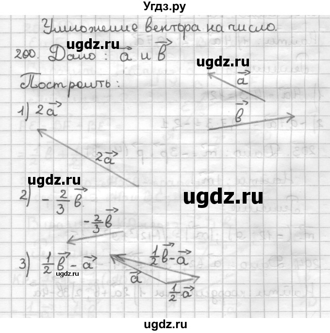 ГДЗ (Решебник) по геометрии 9 класс (дидактические материалы) Мерзляк А.Г. / вариант 1 / 200