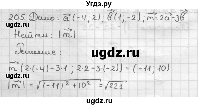 ГДЗ (Решебник) по геометрии 9 класс (дидактические материалы) Мерзляк А.Г. / вариант 2 / 205