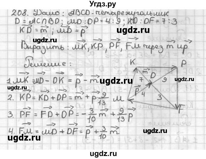 ГДЗ (Решебник) по геометрии 9 класс (дидактические материалы) Мерзляк А.Г. / вариант 2 / 208