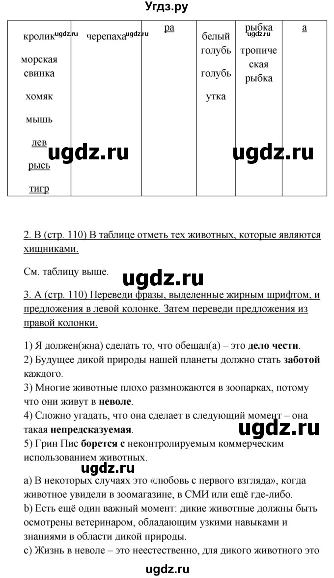 ГДЗ (Решебник) по английскому языку 10 класс (New Millenium) Гроза О.Л. / страница номер / 110(продолжение 3)