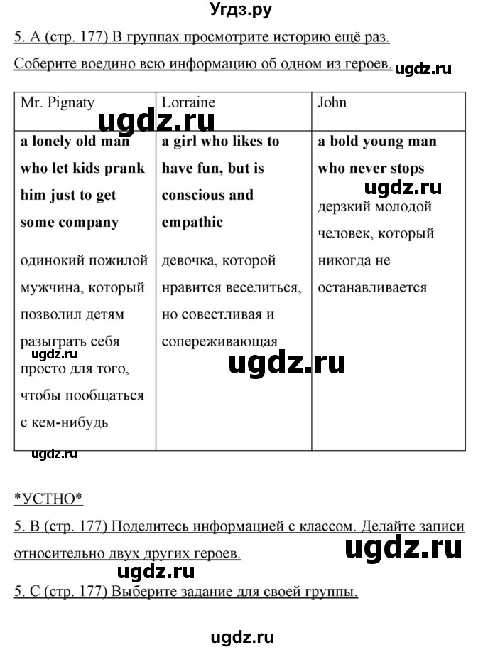 ГДЗ (Решебник) по английскому языку 10 класс (New Millenium) Гроза О.Л. / страница номер / 177