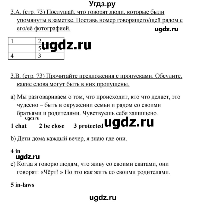 ГДЗ (Решебник) по английскому языку 10 класс (New Millenium) Гроза О.Л. / страница номер / 73