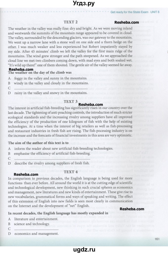 ГДЗ (Учебник) по английскому языку 10 класс (New Millenium) Гроза О.Л. / страница номер / 160-161(продолжение 2)