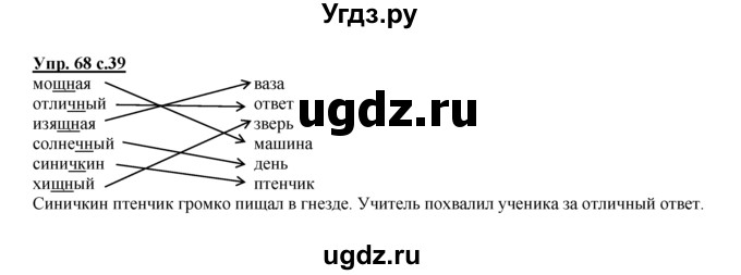 ГДЗ (Решебник №1 к тетради 2016) по русскому языку 2 класс (рабочая тетрадь) Климанова Л.Ф. / упражнение / 68