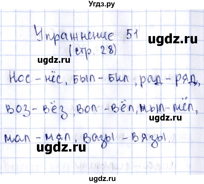 ГДЗ (Решебник №2 к тетради 2016) по русскому языку 2 класс (рабочая тетрадь) Климанова Л.Ф. / упражнение / 51