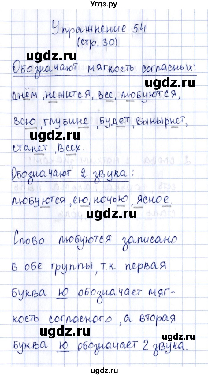 ГДЗ (Решебник №2 к тетради 2016) по русскому языку 2 класс (рабочая тетрадь) Климанова Л.Ф. / упражнение / 54