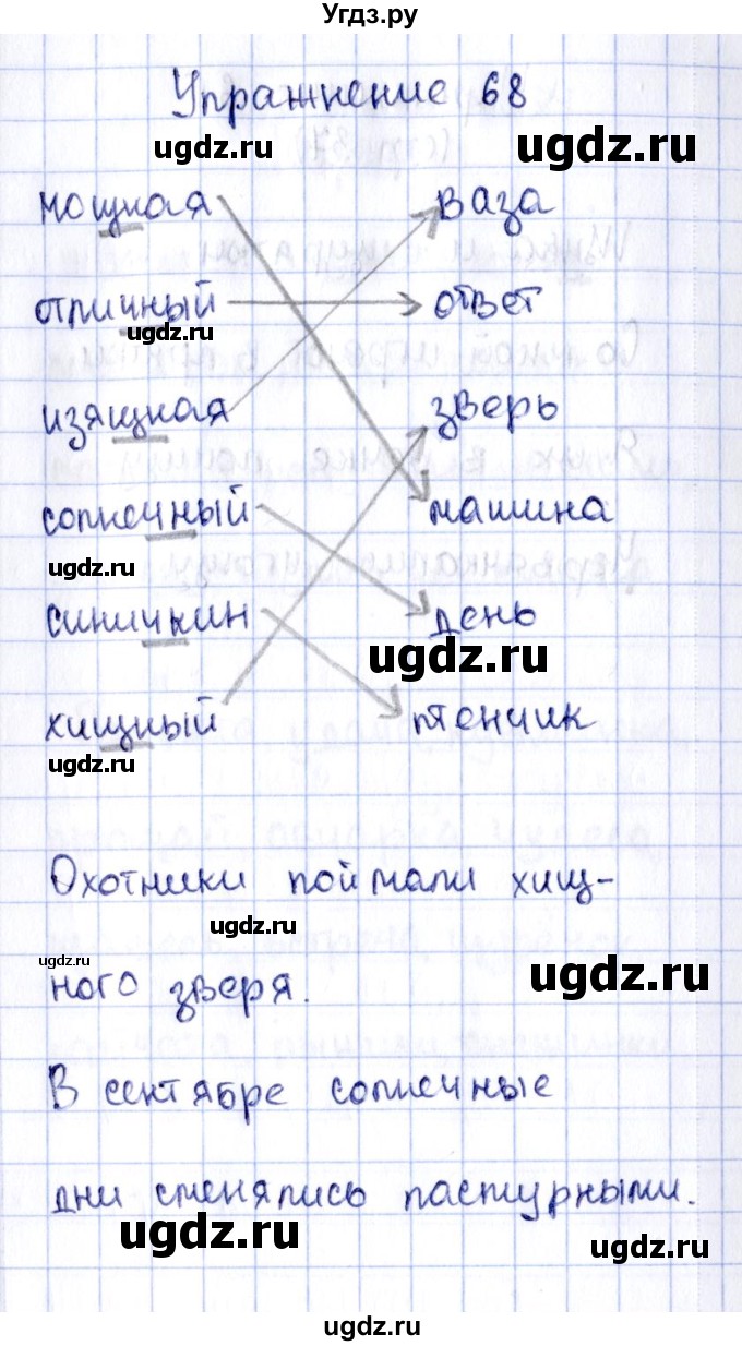 ГДЗ (Решебник №2 к тетради 2016) по русскому языку 2 класс (рабочая тетрадь) Климанова Л.Ф. / упражнение / 68