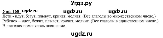 ГДЗ (Решебник к тетради 2020) по русскому языку 2 класс (рабочая тетрадь) Климанова Л.Ф. / упражнение / 168