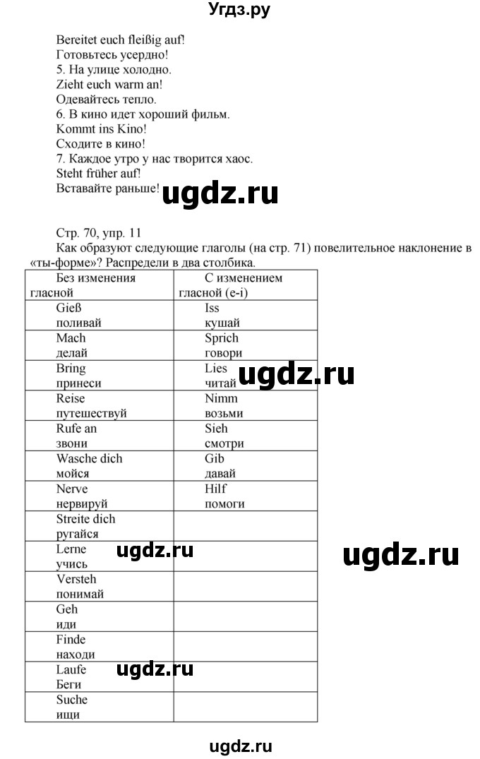 ГДЗ (Решебник к тетради Wunderkinder) по немецкому языку 6 класс (wunderkinder рабочая тетрадь) Радченко О.А. / страница / 70(продолжение 2)