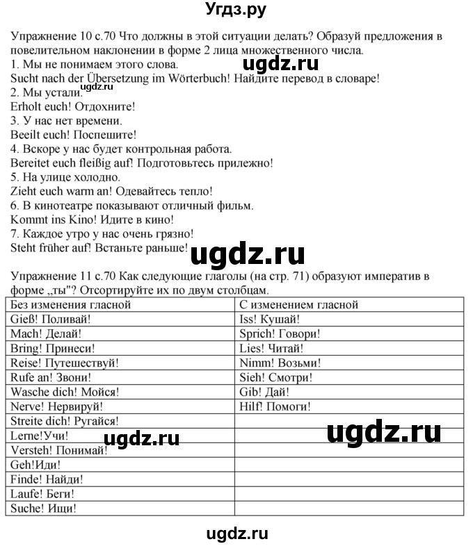 ГДЗ (Решебник к тетради Wunderkinder Plus) по немецкому языку 6 класс (wunderkinder рабочая тетрадь) Радченко О.А. / страница / 70