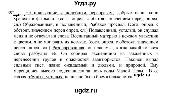 ГДЗ (Решебник к учебнику 2022) по русскому языку 8 класс Рыбченкова Л.М. / упражнение / 392