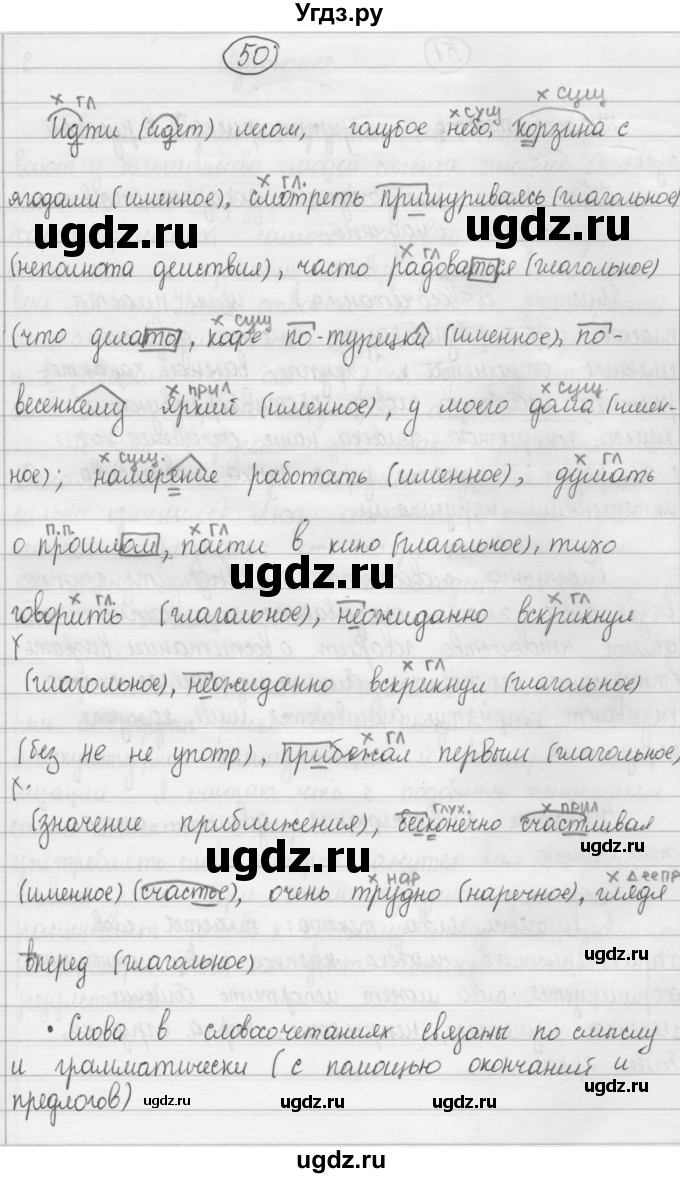 ГДЗ (Решебник 2015) по русскому языку 8 класс Рыбченкова Л.М. / упражнение / 50