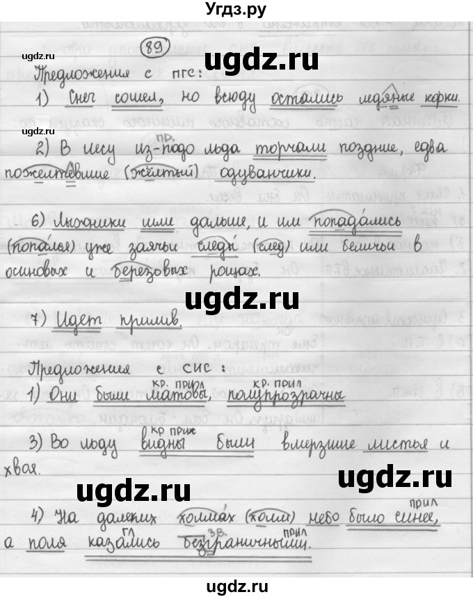ГДЗ (Решебник 2015) по русскому языку 8 класс Рыбченкова Л.М. / упражнение / 89