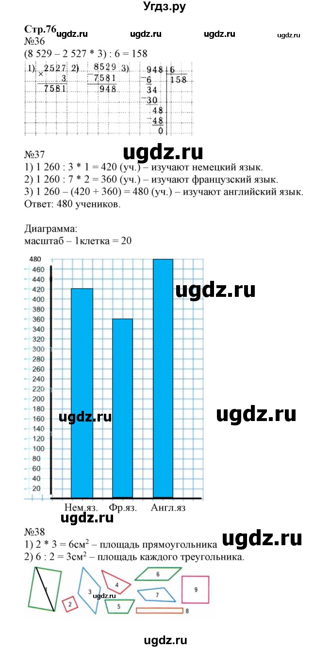 ГДЗ (Решебник №1 к тетради 2017) по математике 4 класс (рабочая тетрадь) Волкова С.И. / часть 1. страница / 76