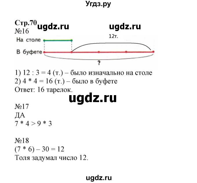 ГДЗ (Решебник к тетради 2023) по математике 4 класс (рабочая тетрадь) Волкова С.И. / часть 1. страница / 70