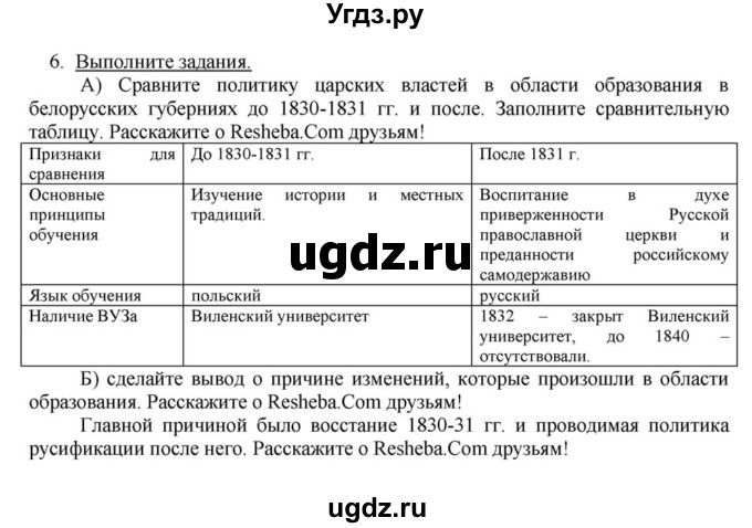 ГДЗ (решебник) по истории 9 класс (рабочая тетрадь) Панов С.В. / §10 / 6