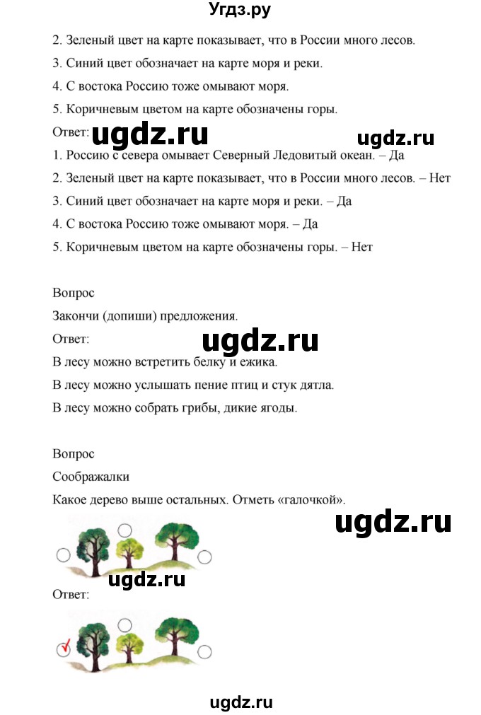 ГДЗ (Решебник) по окружающему миру 1 класс (рабочая тетрадь) Виноградова Н.Ф. / страница номер / 48(продолжение 2)