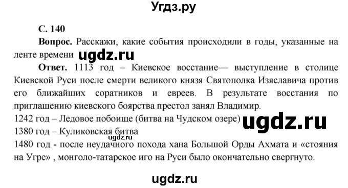 ГДЗ (Решебник 1) по окружающему миру 4 класс Виноградова Н.Ф. / часть 2. страница номер / 140