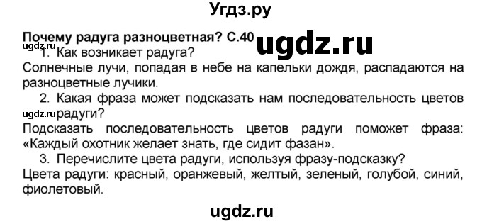 ГДЗ (Решебник №2) по окружающему миру 1 класс Плешаков А.А. / часть 2 (страница) / 40