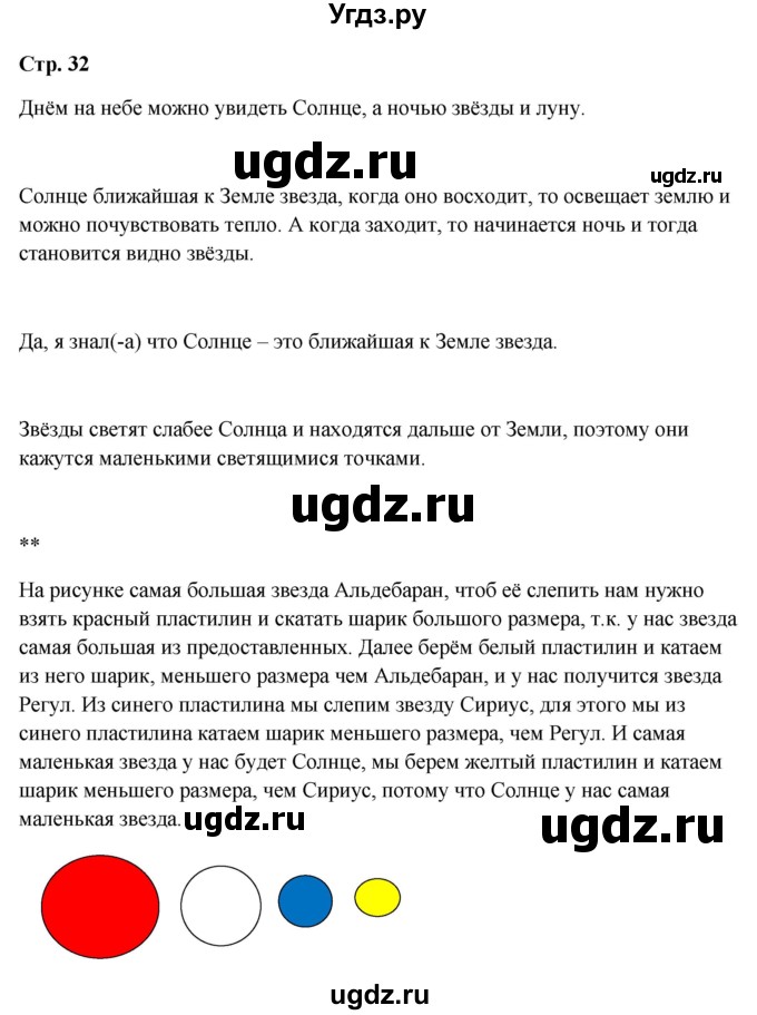 ГДЗ (Решебник 2023) по окружающему миру 1 класс Плешаков А.А. / часть 2. страница / 32