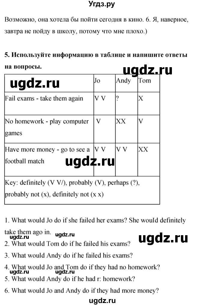 ГДЗ (Решебник) по английскому языку 8 класс (рабочая тетрадь) Комарова Ю.А. / страница номер / 111(продолжение 5)