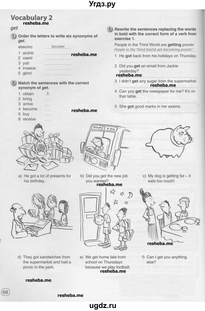 ГДЗ (Учебник) по английскому языку 8 класс (рабочая тетрадь) Комарова Ю.А. / страница номер / 68