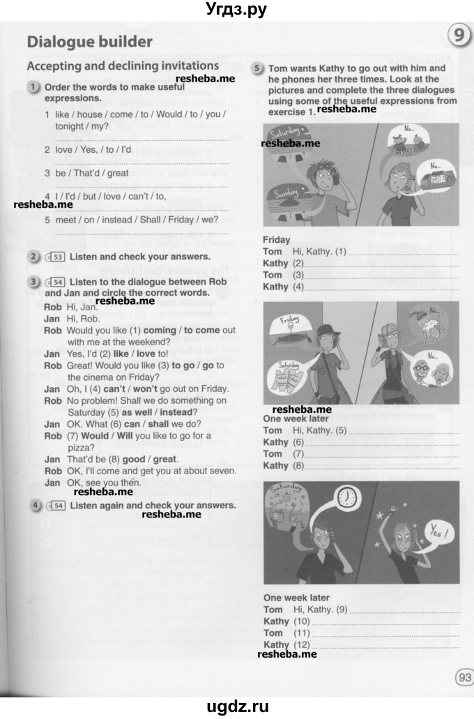 ГДЗ (Учебник) по английскому языку 8 класс (рабочая тетрадь) Комарова Ю.А. / страница номер / 93