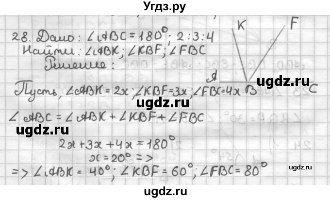 ГДЗ (Решебник) по геометрии 7 класс (дидактические материалы) Мерзляк А.Г. / вариант 2 / 28