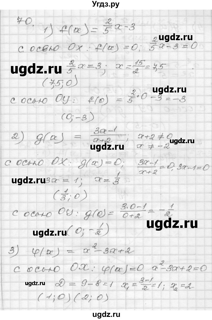 ГДЗ (Решебник) по алгебре 9 класс (дидактические материалы) Мерзляк А.Г. / вариант 3 / 70