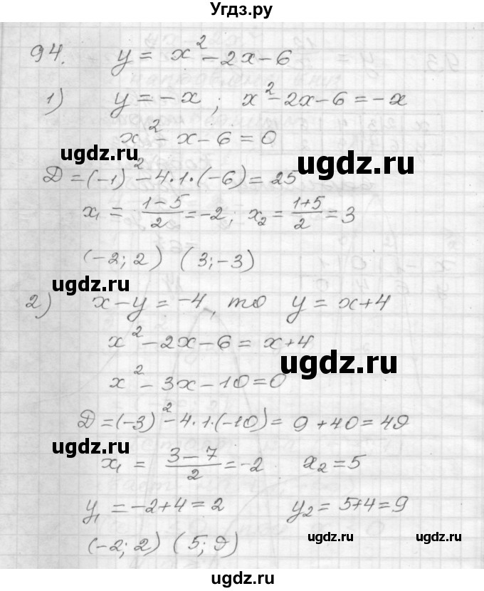 ГДЗ (Решебник) по алгебре 9 класс (дидактические материалы) Мерзляк А.Г. / вариант 3 / 94