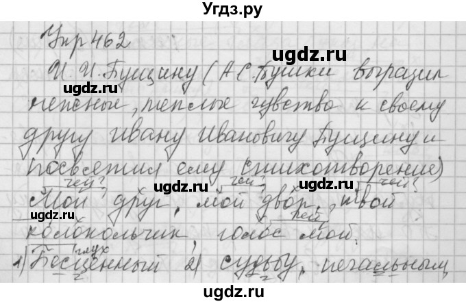 ГДЗ (Решебник) по русскому языку 6 класс Бунеев Р.Н. / упражнение номер / 462