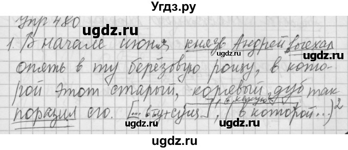 ГДЗ (Решебник) по русскому языку 6 класс Бунеев Р.Н. / упражнение номер / 480