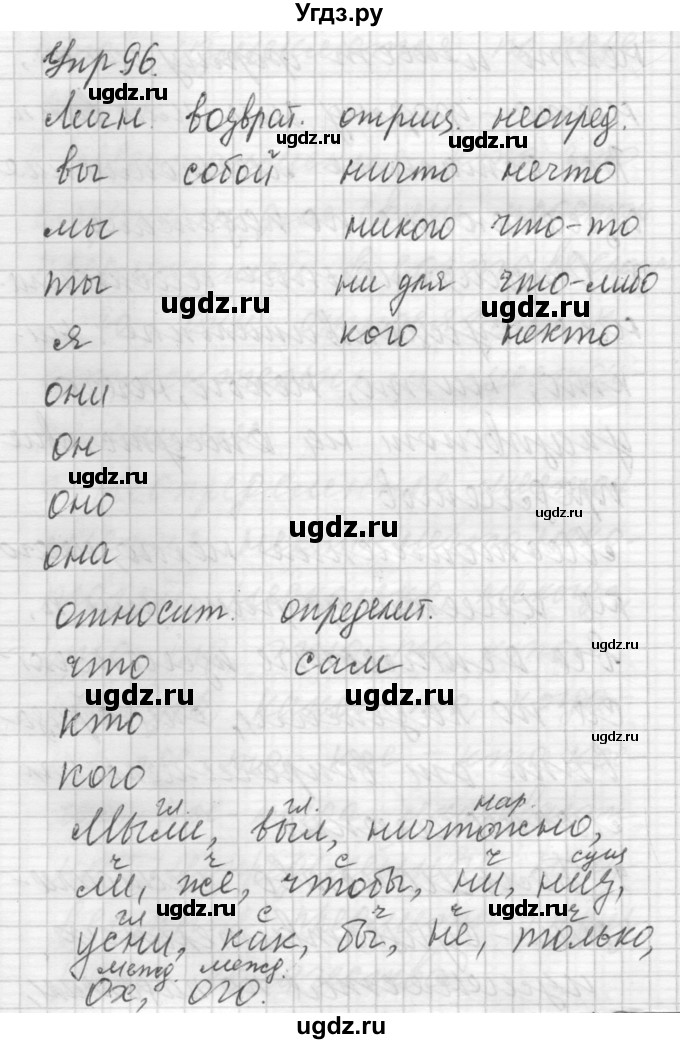 ГДЗ (Решебник) по русскому языку 6 класс Бунеев Р.Н. / упражнение номер / 96