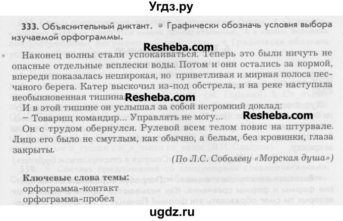 ГДЗ (Учебник) по русскому языку 6 класс Бунеев Р.Н. / упражнение номер / 333